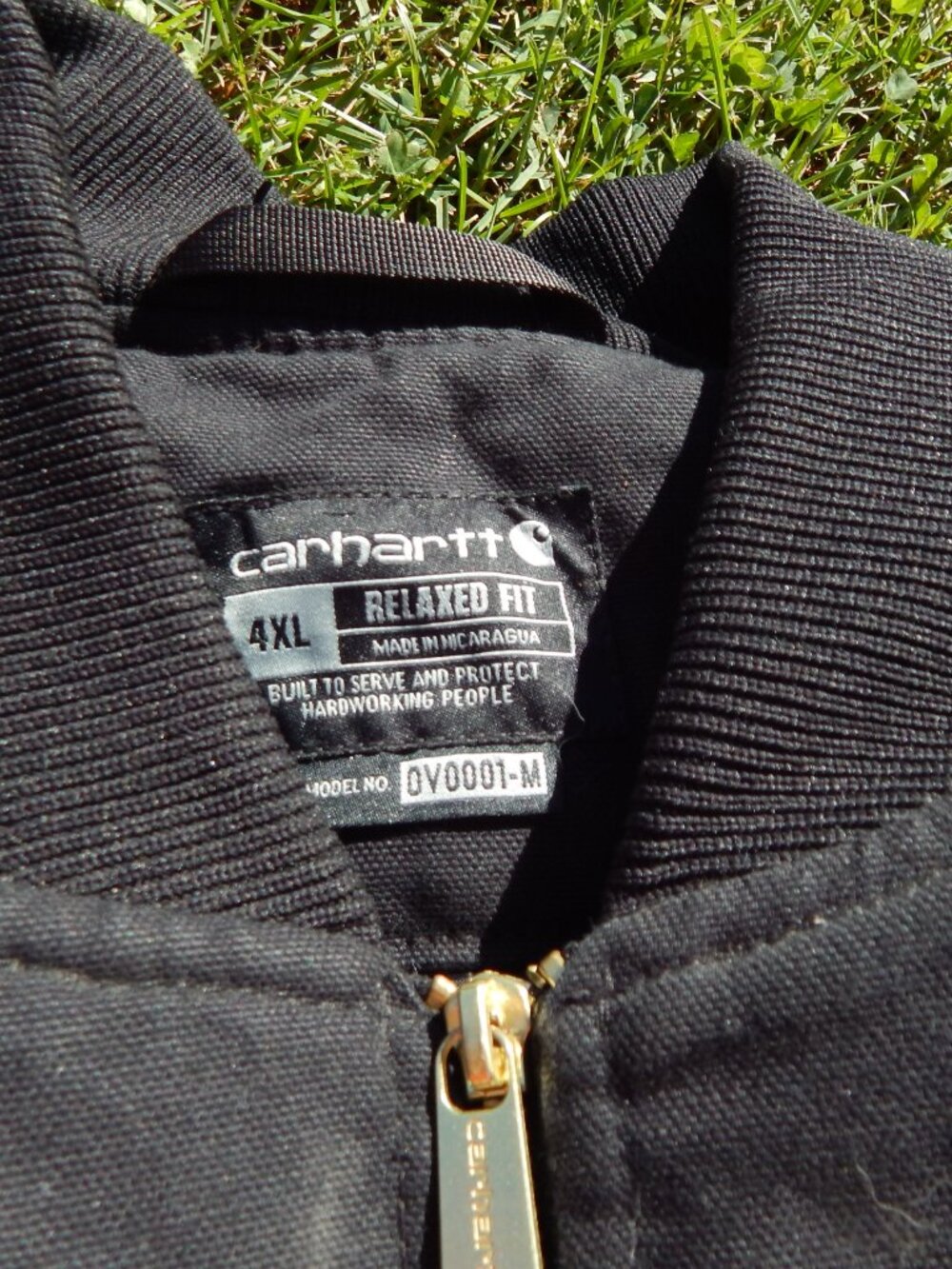 Carhartt Quilted Lined Duck Vest, Black, Relaxed Fit 0V0001-M Workwear w/Logo - Picture 4 of 6